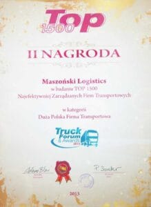 Najefektywniej zarządzana firma transportowa roku 2013