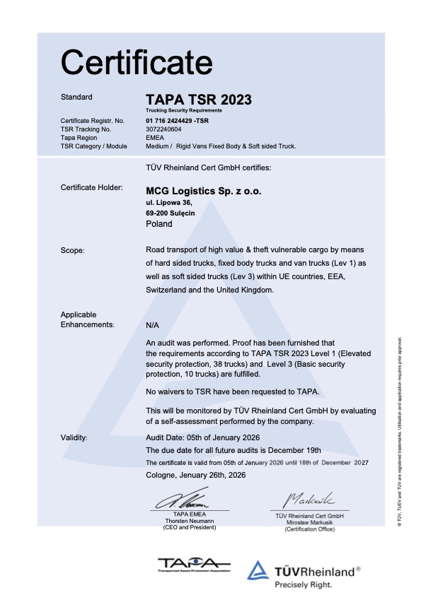 TAPA TSR