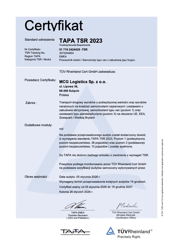 TAPA TSR